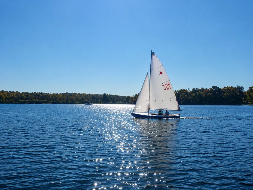 A sailing boat on Lough Ramor